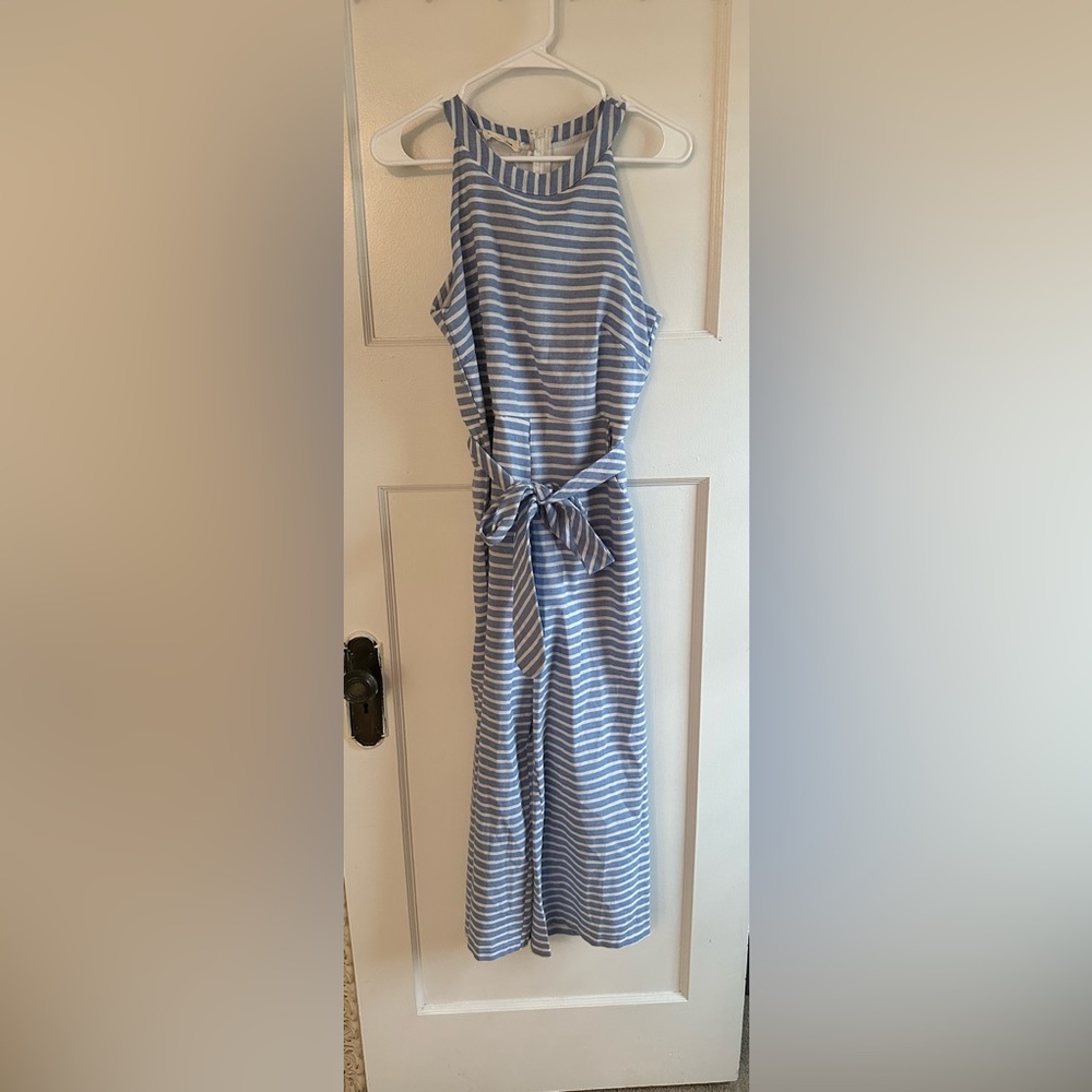Blue and white jumpsuit